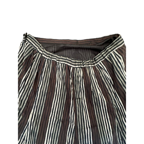 Heteroclite Dark Striped Maxi Skirt w/Gatherings Along Bottom Top Layer Size 40 - Picture 4 of 10